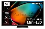 ��������� Hisense 75" 75U8KQ ������/�����-����� Mini-Led UHD 120Hz Smart