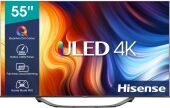 Телевизор HISENSE 55" 4K/Hotel/UHD 3840x2160 TV Bluetooth Wi-Fi Direct черный 55U7HQ