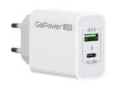 Зарядное устройство 1USB+1TYPE-C 20W QC3.0 00-00028401 WHITE GOPOWER