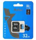Карта памяти MICRO SDHC 32GB + ADP NT02P500STN-032G-R NETAC
