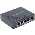 ���������� Hikvision DS-3E0105P-E(B), 4?100 ����/� PoE + 1?100 ����/� Uplink, �������������