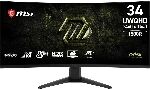 ������� MSI 34" MAG 346CQDF E20 1500R, 21:9, VA, 0,5ms, 300cd, UWQHD 200Hz/FHD 400Hz, HDMI, D