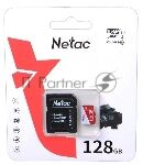 ���� ����� Netac P500 ECO 128Gb MicroSDXC U1/C10 up to 80Mb/s, retail pack with SD Adapter