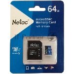 ���� ����� microSDHC 64Gb Netac P500 NT02P500STN-064G-R (� SD ���������) 80Mb/s