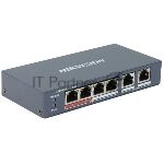 ���������� Hikvision DS-3E0106P-E/M, 4?100 ����/� PoE+ + 2?100 ����/�, �������������